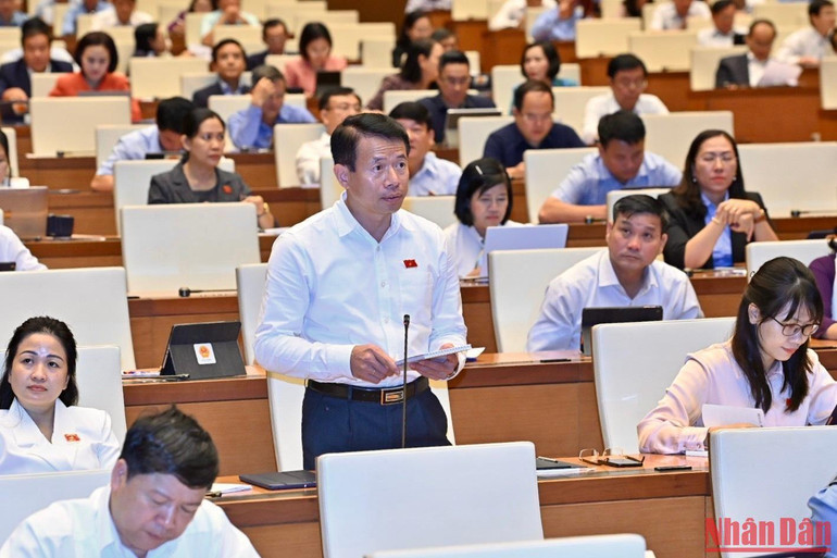 Đại biểu Nguyễn Hải Dũng - Đoàn đại biểu Quốc hội tỉnh Nam Định. (Ảnh: ĐĂNG KHOA)