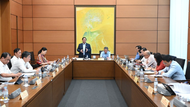 Quang cảnh phiên họp tổ của Quốc hội, sáng 23/5/2025. (Ảnh: BÙI GIANG)