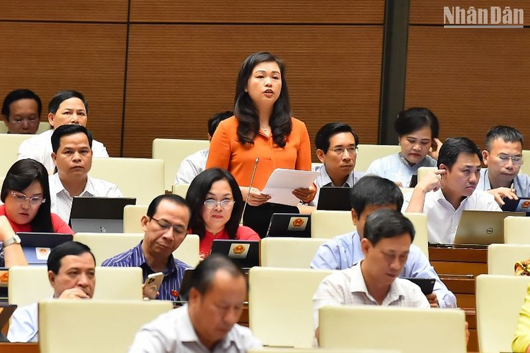 Đại biểu Đoàn Thị Lê An - Đoàn đại biểu Quốc hội tỉnh Cao Bằng. (Ảnh: THỦY NGUYÊN)