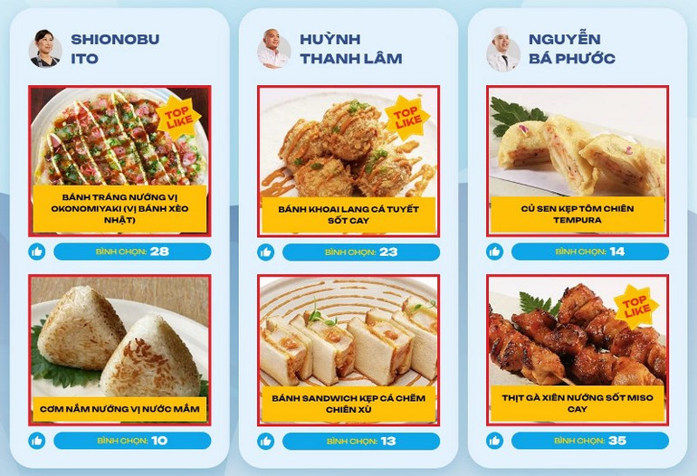 Các món ăn được 3 đầu bếp sáng tạo dựa trên sự kết hợp ẩm thực Việt Nam và Nhật Bản. (Ảnh chụp màn hình)