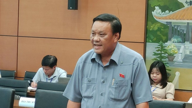 Đại biểu Lê Kim Toàn (Bình Định) phát biểu. (Ảnh: TRUNG HƯNG)