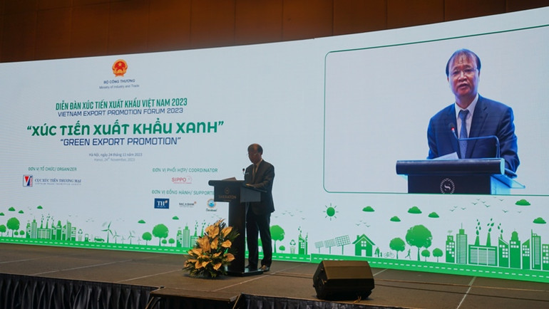 Thứ trưởng Công thương Đỗ Thắng Hải phát biểu khai mạc diễn đàn. (Ảnh: TRUNG HƯNG)