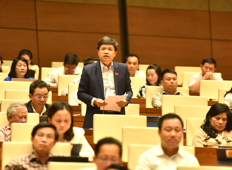 Đại biểu Tạ Đình Thi - Đoàn đại biểu Quốc hội thành phố Hà Nội. (Ảnh: ĐĂNG KHOA)