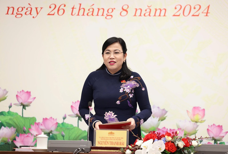 Trưởng Ban Công tác đại biểu Nguyễn Thanh Hải phát biểu. (Ảnh: DUY LINH)