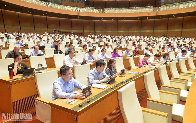 Các đại biểu tham dự phiên thảo luận sáng 24/5. (Ảnh: THỦY NGUYÊN)