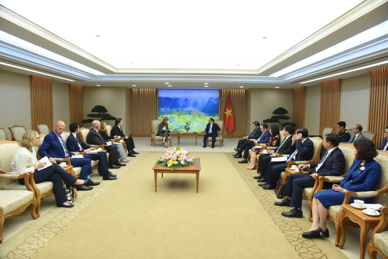 Quang cảnh buổi tiếp. (Ảnh: TRẦN HẢI)