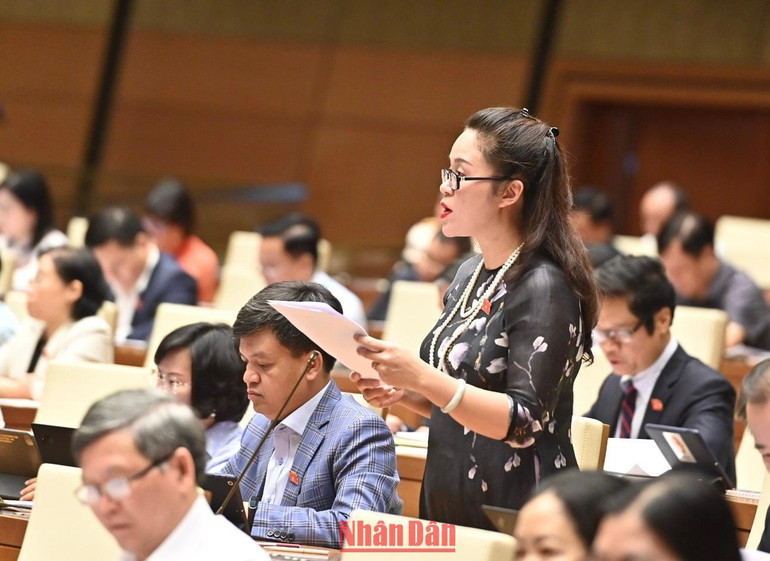 Đại biểu Dương Minh Ánh (Hà Nội) phát biểu. Ảnh: ĐĂNG KHOA