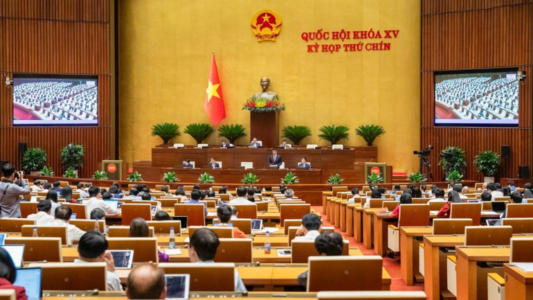 Quang cảnh phiên họp của Quốc hội, chiều 27/5/2025. (Ảnh: BÙI GIANG)