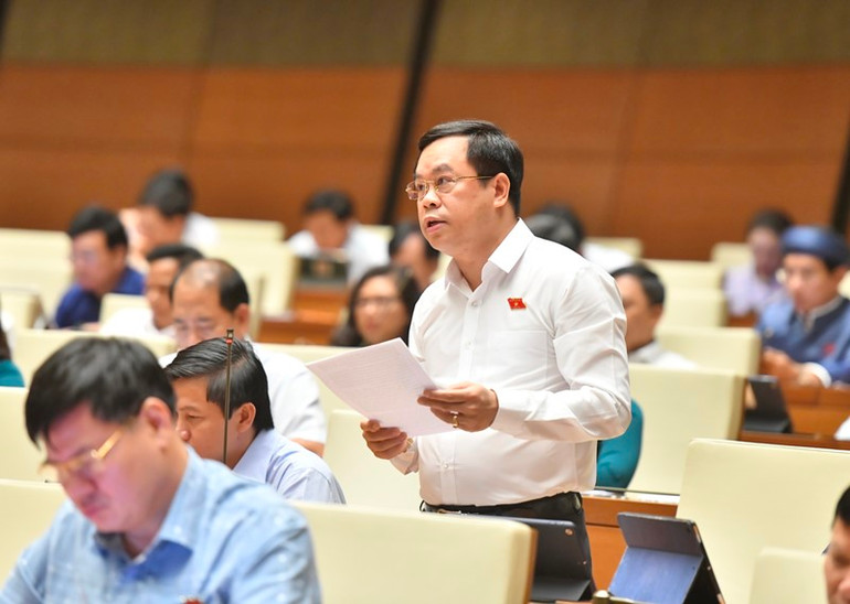 Đại biểu Vương Quốc Thắng (Quảng Nam) phát biểu. (Ảnh: ĐĂNG KHOA)