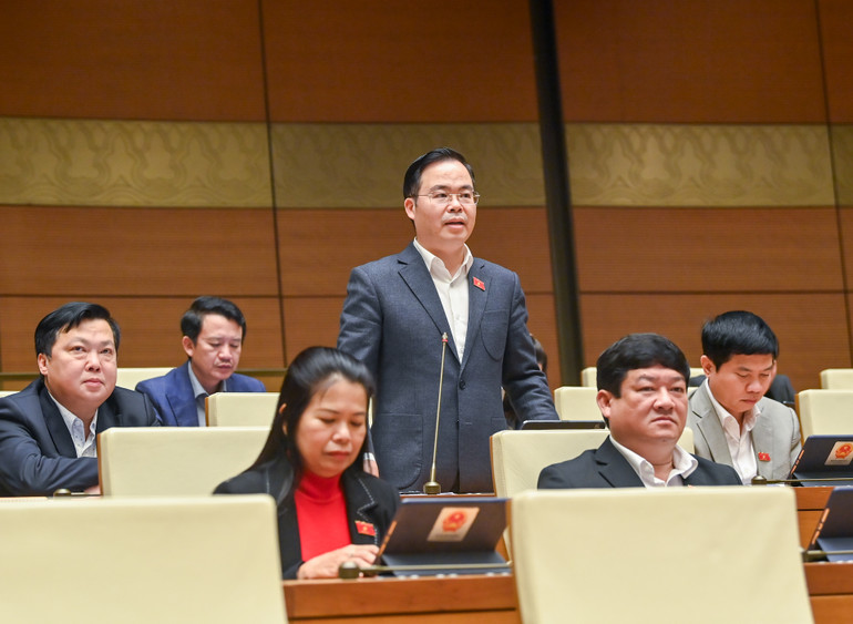 Đại biểu Trần Văn Khải (Hà Nam) phát biểu. (Ảnh: DUY LINH)