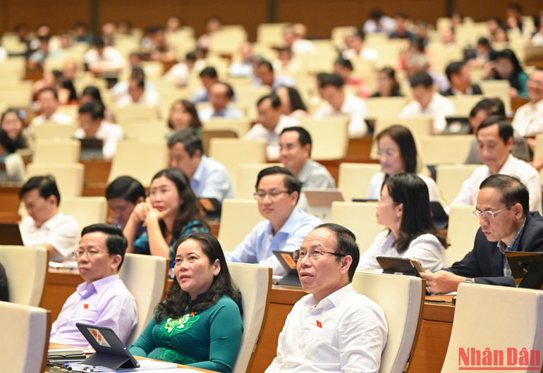 Các đại biểu Quốc hội tại phiên họp chiều 28/10. (Ảnh: DUY LINH)