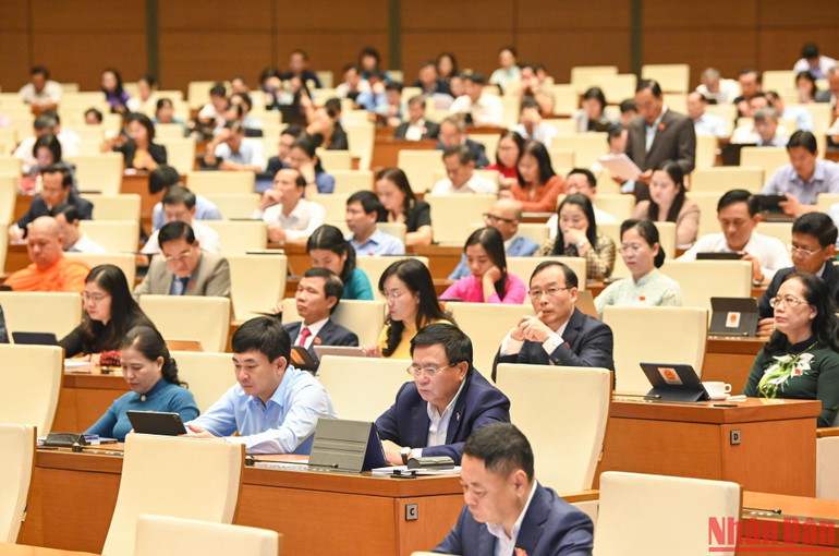 Các đại biểu dự phiên họp sáng 28/10. (Ảnh: DUY LINH) Các đại biểu dự phiên họp sáng 28/10. (Ảnh: DUY LINH)