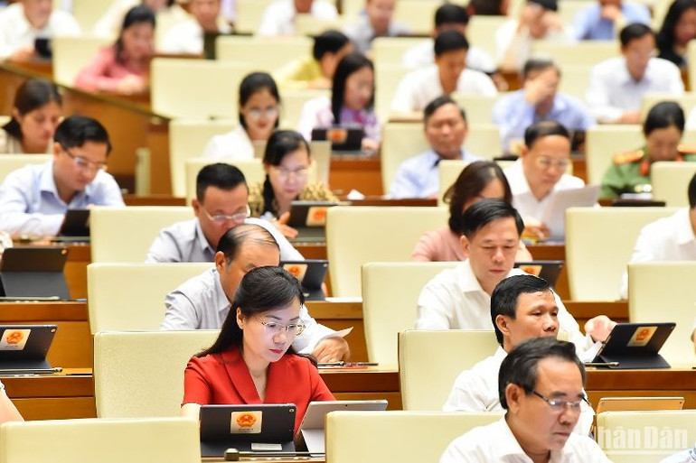 Các đại biểu Quốc hội tham dự phiên họp sáng 30/5. (Ảnh: THỦY NGUYÊN)