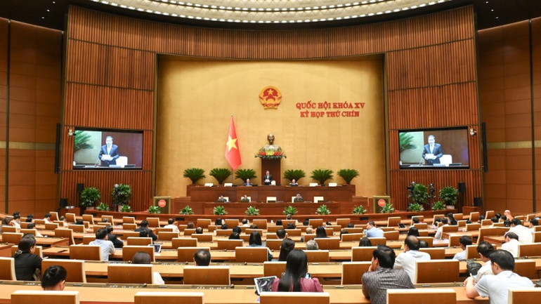 Toàn cảnh phiên họp. (Ảnh: BÙI GIANG)