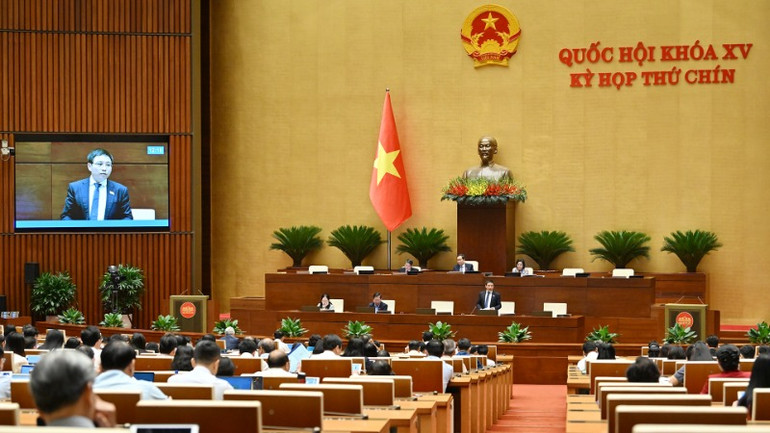 Bộ trưởng Tài chính Nguyễn Văn Thắng phát biểu. (Ảnh: THỦY NGUYÊN)