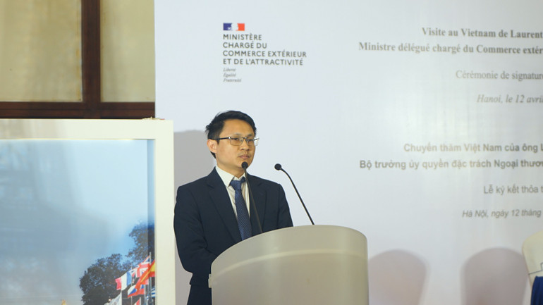 Ông Võ Xuân Hoài - Phó Giám đốc Trung tâm Đổi mới sáng tạo quốc gia phát biểu. (Ảnh: TRUNG HƯNG)