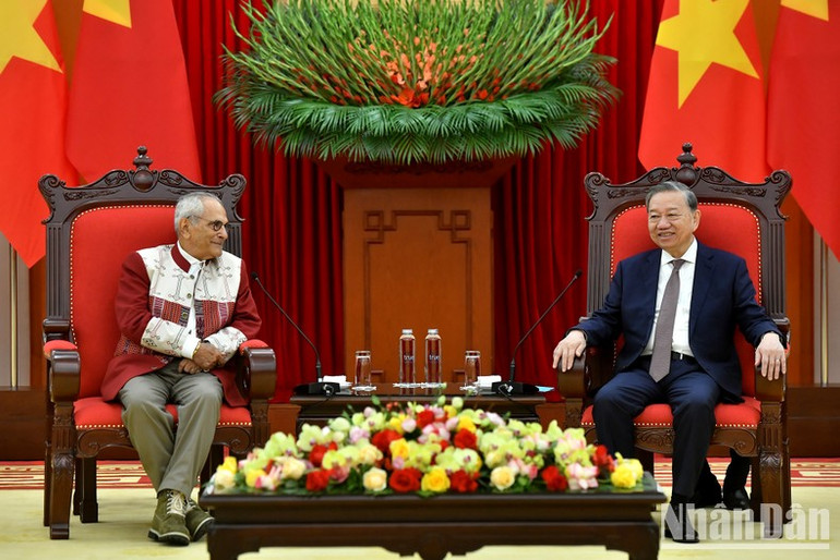 Tổng Bí thư Tô Lâm tiếp Tổng thống Timor-Leste José Ramos Horta. (Ảnh: ĐĂNG KHOA) Tổng Bí thư Tô Lâm tiếp Tổng thống Timor-Leste José Ramos Horta. (Ảnh: ĐĂNG KHOA)
