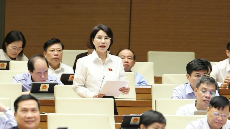 Đại biểu Trần Thị Nhị Hà, Đoàn đại biểu Quốc hội thành phố Hà Nội. (Ảnh: DUY LINH)