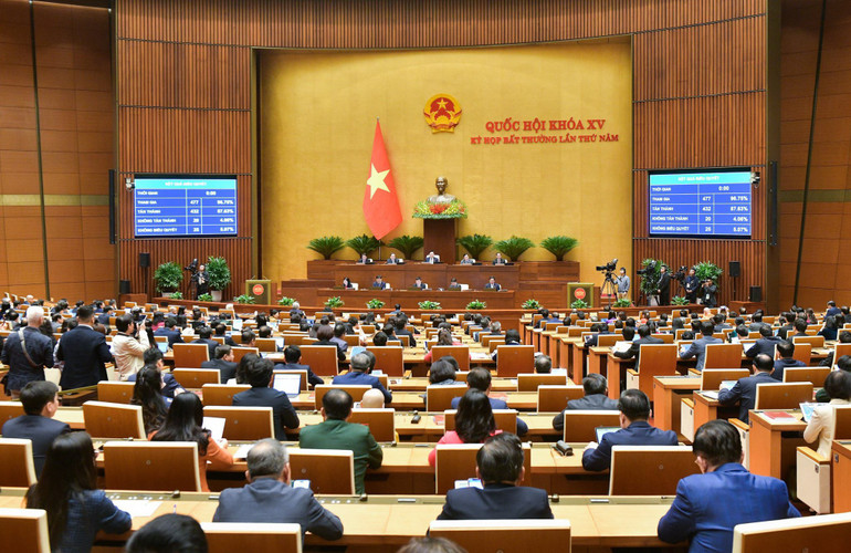 Quốc hội biểu quyết thông qua Luật Đất đai (sửa đổi) tại Kỳ họp bất thường lần thứ 5. (Ảnh: DUY LINH) Quốc hội biểu quyết thông qua Luật Đất đai (sửa đổi) tại Kỳ họp bất thường lần thứ 5. (Ảnh: DUY LINH)