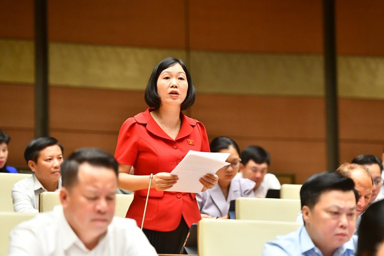 Đại biểu Nguyễn Thị Lan Anh (Lào Cai) phát biểu. (Ảnh: ĐĂNG KHOA)