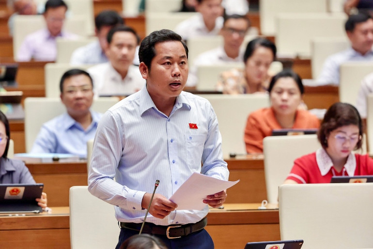 Đại biểu Dương Tấn Quân (Bà Rịa-Vũng Tàu) phát biểu thảo luận. (Ảnh: DUY LINH)