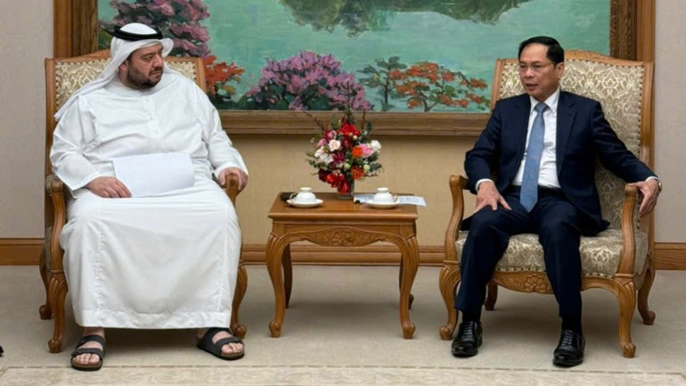 Phó Thủ tướng Chính phủ Bùi Thanh Sơn tiếp Bộ trưởng Đầu tư UAE.