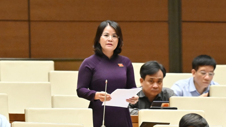 Đại biểu Nguyễn Hoàng Bảo Trân (Bình Dương). (Ảnh: THỦY NGUYÊN) Đại biểu Nguyễn Hoàng Bảo Trân (Bình Dương). (Ảnh: THỦY NGUYÊN)