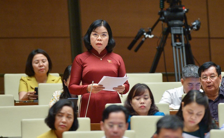 Đại biểu Nguyễn Thị Ngọc Xuân - Đoàn đại biểu Quốc hội tỉnh Bình Dương. (Ảnh: quochoi.vn)