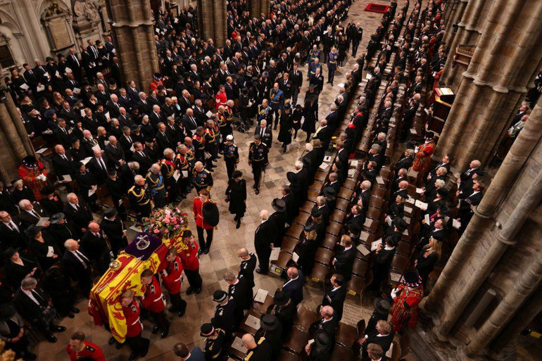 Tang lễ của Nữ hoàng Elizabeth II được tổ chức tại Tu viện Westminster, London, Anh, ngày 19/9/2022. (Ảnh: Reuters)