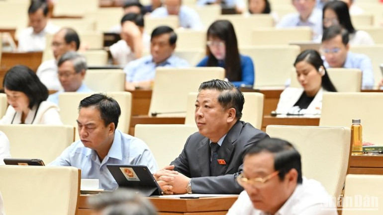 Các đại biểu dự phiên họp. (Ảnh: THỦY NGUYÊN)