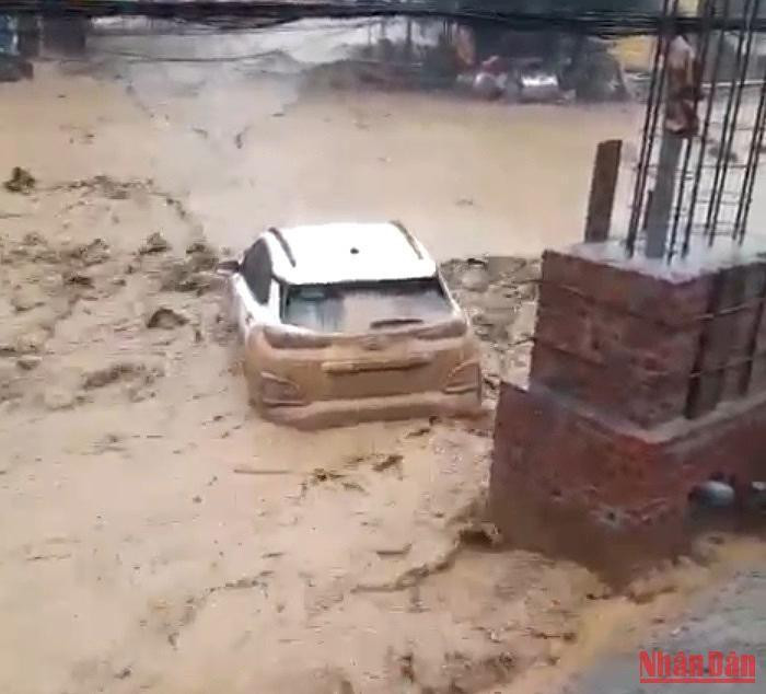 Một số ô-tô và các tài sản có giá trị khác bị ngập trôi.