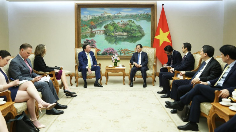 Quang cảnh buổi tiếp. (Ảnh: Báo Thế giới và Việt Nam) Quang cảnh buổi tiếp. (Ảnh: Báo Thế giới và Việt Nam)