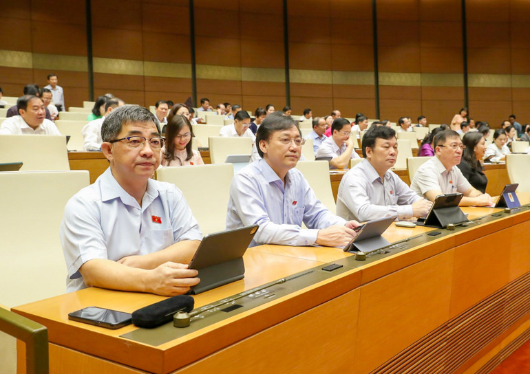 Các đại biểu Quốc hội tham dự phiên họp sáng 2/11. (Ảnh: DUY LINH)