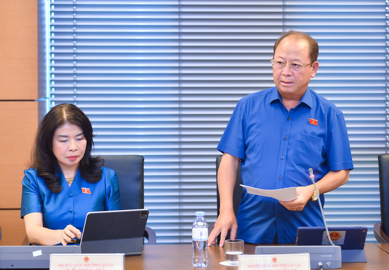 Đại biểu Sùng A Lềnh (Lào Cai) phát biểu. (Ảnh: THỦY NGUYÊN)