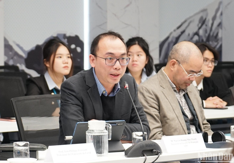 Tiến sĩ Nguyễn Hoàng Như Thanh, Trưởng Khoa tiếng Pháp, Học viện Ngoại giao. (Ảnh: TRUNG HƯNG)