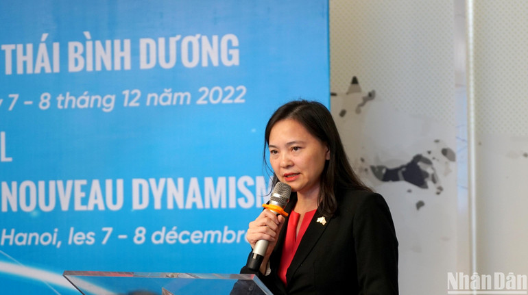 Bà Nguyễn Thị Vân Anh, đại diện Việt Nam bên cạnh OIF, Phó Vụ trưởng Vụ Các tổ chức quốc tế, Bộ Ngoại giao. (Ảnh: TRUNG HƯNG)