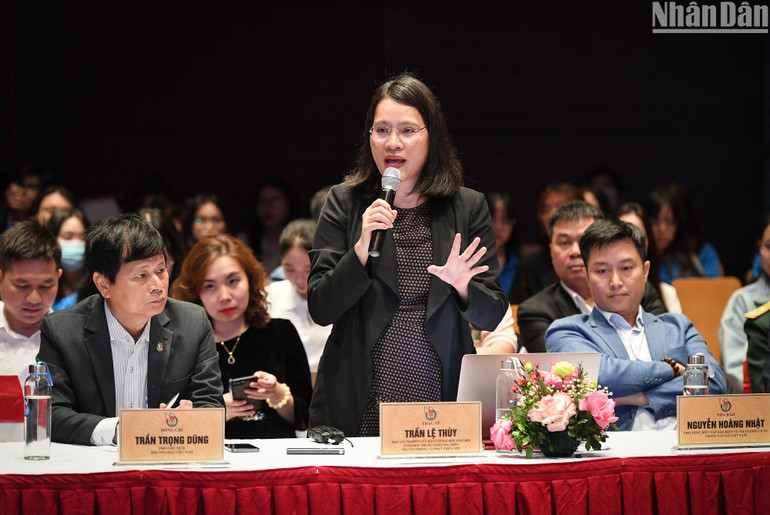 Thạc sĩ Trần Lệ Thùy, Giám đốc Công ty sáng kiến truyền thông và phát triển MDI. (Ảnh: THÀNH ĐẠT)