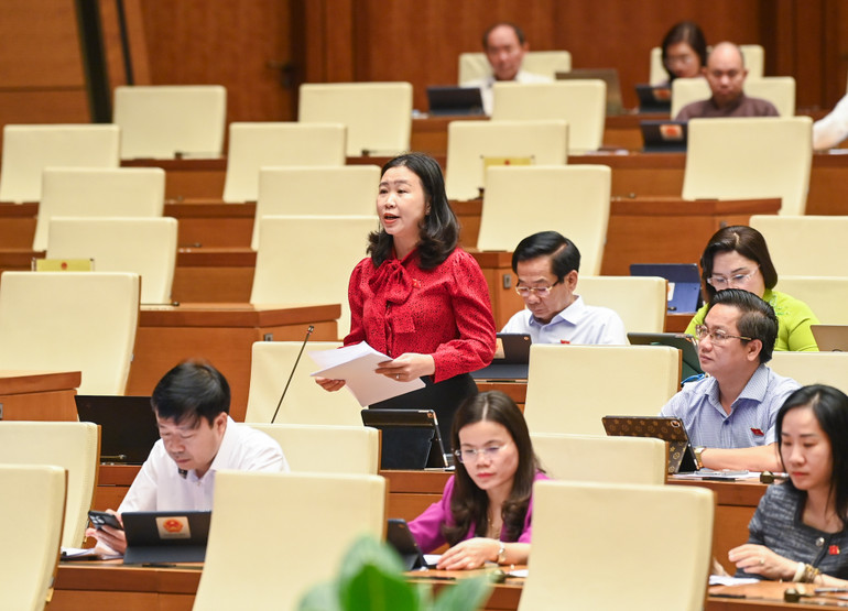 Đại biểu Lê Thị Song An - Phó Trưởng đoàn chuyên trách Đoàn đại biểu Quốc hội tỉnh Long An. (Ảnh: DUY LINH)