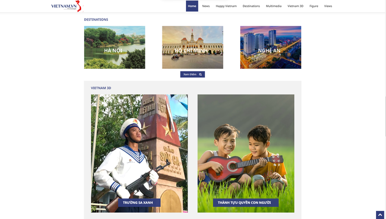 Giao diện nền tảng https://vietnam.vn. (Ảnh chụp màn hình)