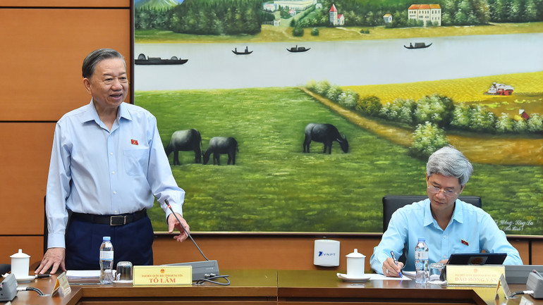 Tổng Bí thư Tô Lâm phát biểu. (Ảnh: THỦY NGUYÊN)