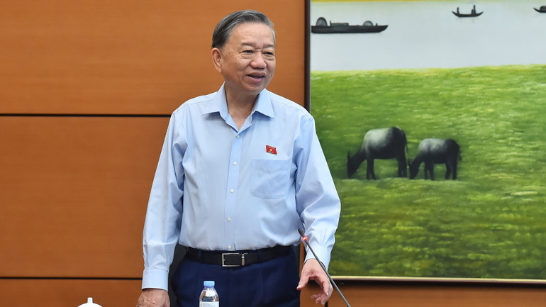 Tổng Bí thư Tô Lâm phát biểu. (Ảnh: THỦY NGUYÊN)