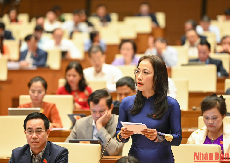 Đại biểu Trần Khánh Thu - Đoàn đại biểu Quốc hội tỉnh Thái Bình. (Ảnh: DUY LINH)