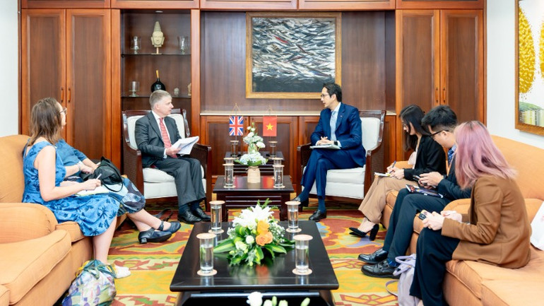 Họp hai đồng chủ tịch Việt Nam-Vương quốc Anh. (Ảnh: Bộ Ngoại giao)