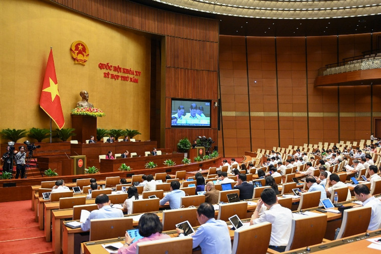 Quang cảnh phiên họp của Quốc hội, ngày 19/6. (Ảnh: DUY LINH)