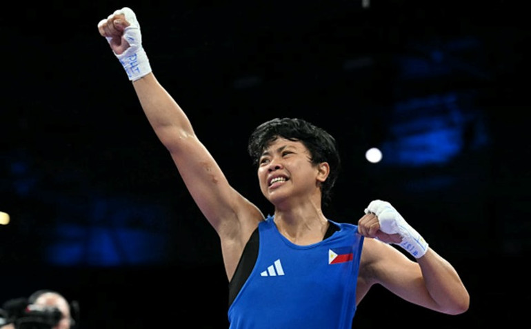 Aira Villegas (Philippines) giành Huy chương Đồng ở nội dung boxing nữ hạng cân 50 kg. (Ảnh: Olympic Paris 2024)