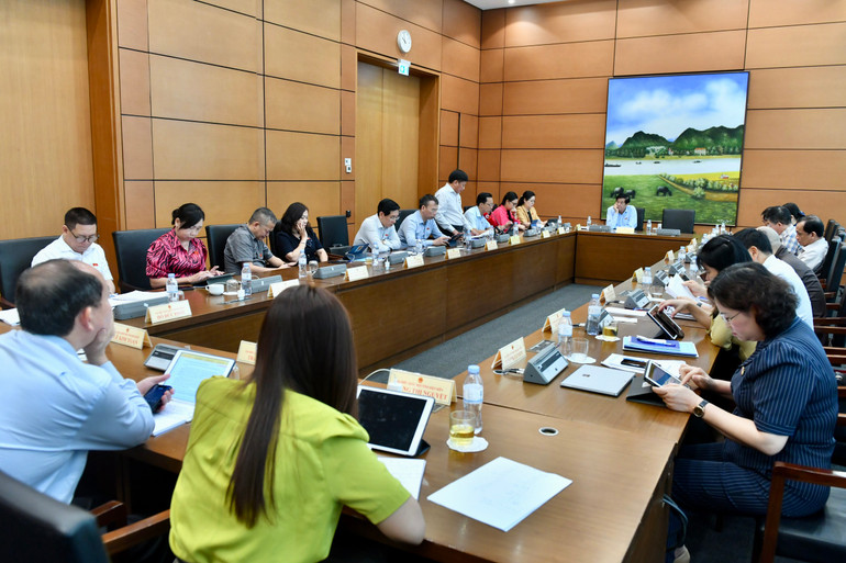 Quang cảnh phiên thảo luận tại Tổ 8 của Quốc hội. (Ảnh: ĐĂNG KHOA)