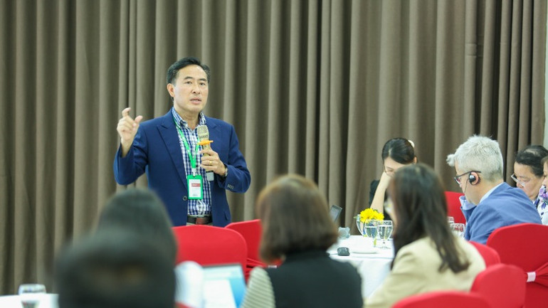 Ông Phạm Quang Tú, Phó Giám đốc quốc gia Oxfam tại Việt Nam, Trưởng nhóm dự án phát biểu. (Ảnh: Oxfam Việt Nam)