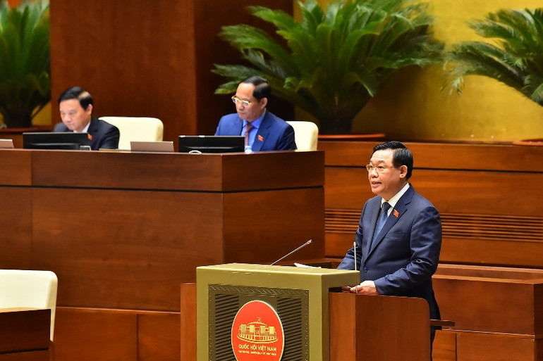 Chủ tịch Quốc hội Vương Đình Huệ phát biểu. (Ảnh: THỦY NGUYÊN) Chủ tịch Quốc hội Vương Đình Huệ phát biểu. (Ảnh: THỦY NGUYÊN)