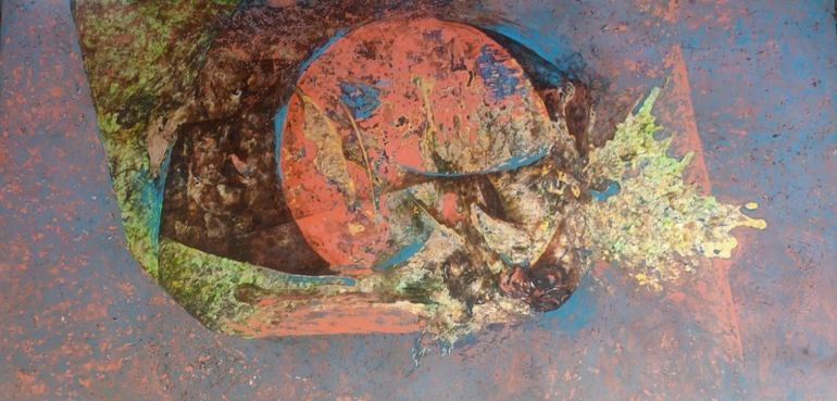 No. 2 - tác giả Nguyễn Văn Nghĩa, chất liệu sơn mài.