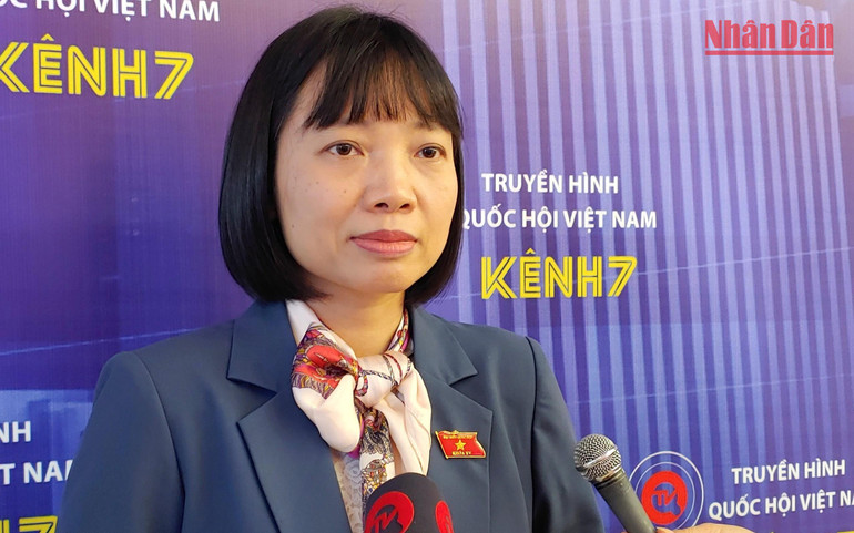 Đại biểu Nguyễn Thị Việt Nga - Đoàn đại biểu Quốc hội tỉnh Hải Dương. (Ảnh: TRUNG HƯNG)